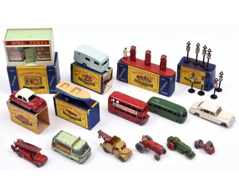 6 Matchbox Series. 3x Accessory Packs- No.1 Petrol Pumps.  No.4 Road Signs (8) and No.5 Home Stores. Plus a Vauxhall Cresta N