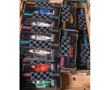 16x Onyx 1:43 scale 1990s Indy Cars Collection racing cars. Including; Duracell Lola R. Boesel, RN9. Pennzoil Lola J. Andrett