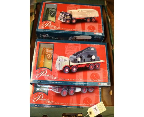 5 Corgi 'Passage of Time' series. ERF V 8 Wheel Platform Lorry with generator load and Hook clock, 'W. Holden' Guy Invincible