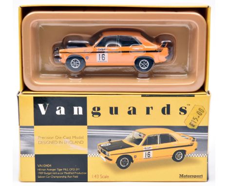 A Scarce Limited Edition Vanguards Hillman Avenger Tiger Mk2 (VA10404). No.0604/1000 produced. An example in orange with blac