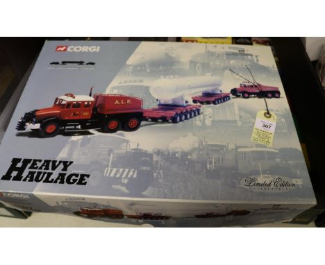 2 Corgi Heavy Haulage Sets. Volvo FH 4Axle Ballasted Tractor x2 'Nicholas Bogies' and Fertiliser Dryer Load, 'Heanor Haulage'