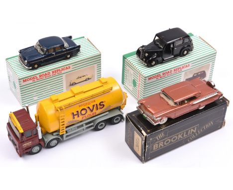 4 White Metal Models. 2x Model Road Replicas by SMTS for Model Road &amp; Rail. 1958 Austin FX3D Taxi (MRR1.B). In black with