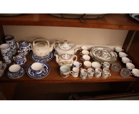 A quantity of miscellaneous porcelain, to include an early 19th Century monochrome transfer printed teapot on stand, a quanti