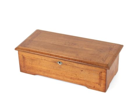 A 19th Century Swiss music box, playing eight airs, 43cm long&nbsp;