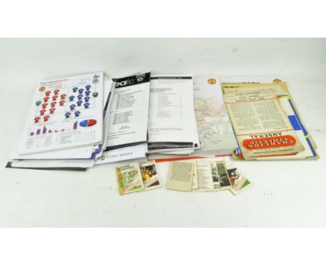 A collection of Football team sheets and football programmes, to include Charlton Athletic v Arsenal 1956 and Bangor City v A