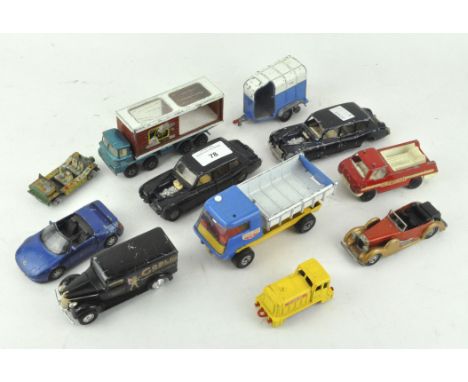 A collection of die cast model vehicles including Corgi and Dinky