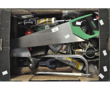 A selection of assorted tools, including a Black &amp; Decker saw