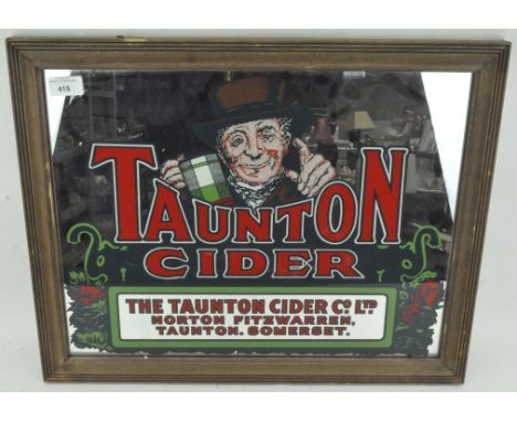 A Taunton Cider advertising mirror, framed, 56 cm x 44 cm 