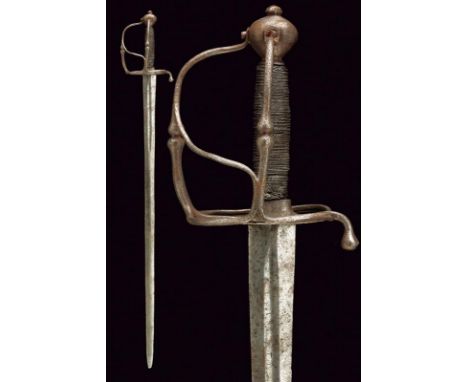 dating: 17th Century provenance: Northern Germany, Straight, double-edged blade of lenticular section, with fuller at the bas