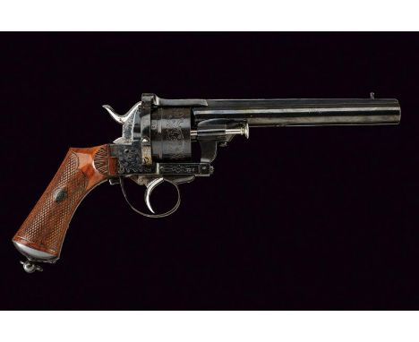 dating: about 1870 provenance: Belgium, Round, rifled, 11 mm cal. barrel, provided with high rib and foresight. Smooth, six-s