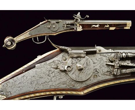 dating: 19th Century provenance: Germany, Smooth-bore, two-stage, 13 mm cal. barrel, octagonal first part, signed 'JEIADTEL A