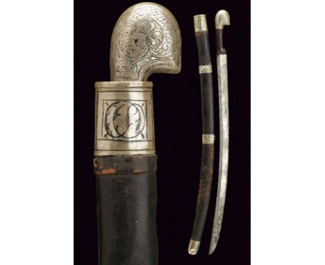 dating: Late 19th Century provenance: Caucasia, Wide, curved, single-edged blade and double groove on the back, the base with