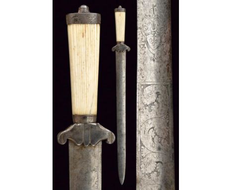 dating: Early 19th Century provenance: Europe, Straight, double-edged blade of lenticular section, engraved until the half wi