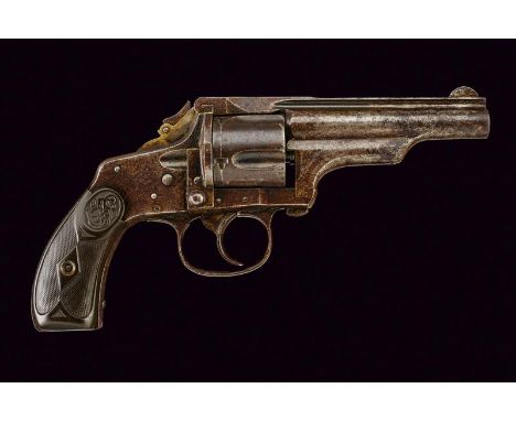 dating: about 1880 provenance: USA, Round, rifled, cal. 38 barrel, with rib, address and patents; five-shot cylinder. Smooth 