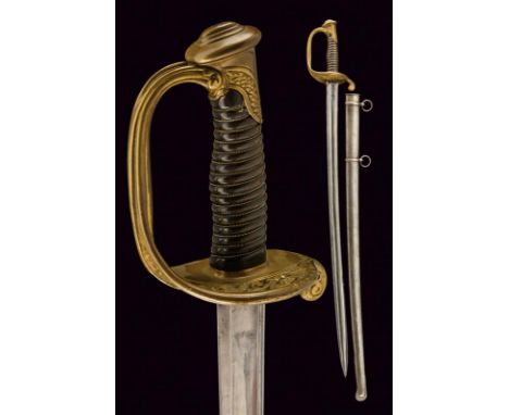 dating: 19th Century provenance: France, Slightly curved, single-and false-edged blade with wide fuller and thin groove, stam