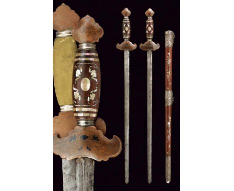 dating: Late 19th Century provenance: Vietnam, Straight blades of triangular section, with flat base and slightly hollow late