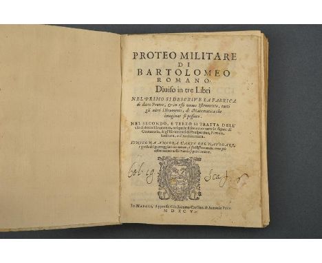 dating: 1595 provenance: Naples, 'PROTEO MILITARE'. In Napoli, at Gio. Iacomo Carlino &amp; Antonio Pace. MDXCV. 192 numbered