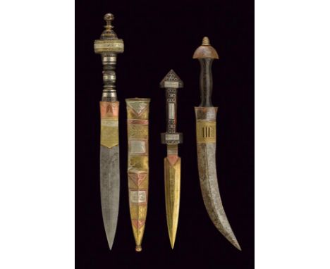 dating: circa 1900 provenance: North Africa, One with straight, iron blade, one with curved, iron blade and one with straight