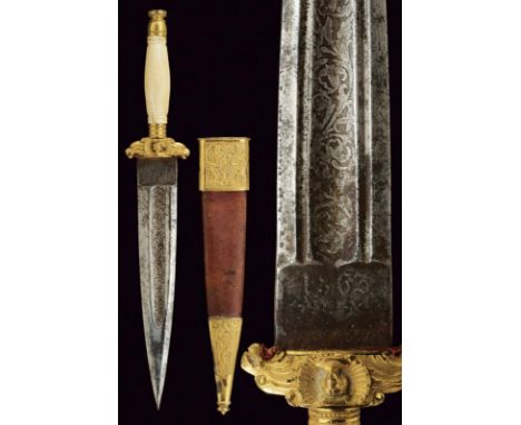 dating: Third quarter of the 19th Century provenance: Spain, Straight, double-edged blade, with large, central fuller, engrav