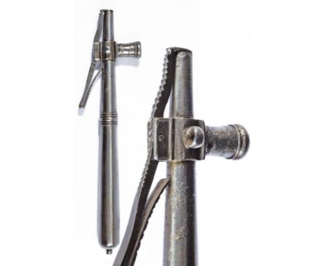 dating: 17th Century provenance: Germany, Completely in iron, long body with spring-closure, upper part with wheel-lock spann