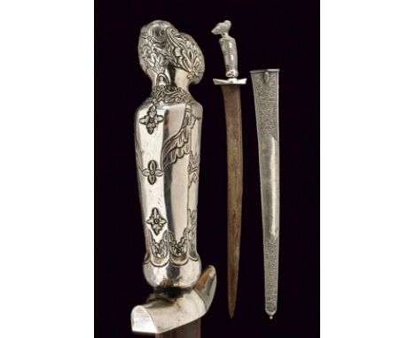 dating: Late 19th Century provenance: Giava, Strong, straight, single-and short false-edged blade, with a groove at the base,