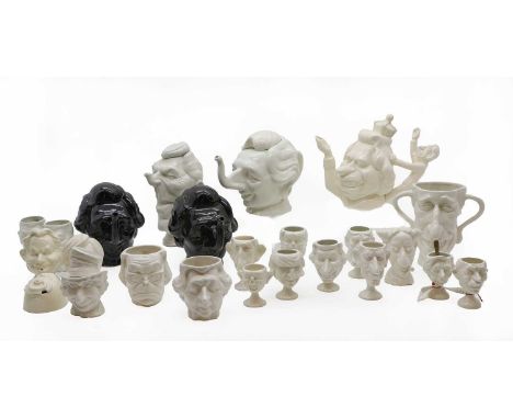 A collection of 'Spitting Image' satirical porcelain wares, 20th century, to include Royal and Political figures, a Queen Eli