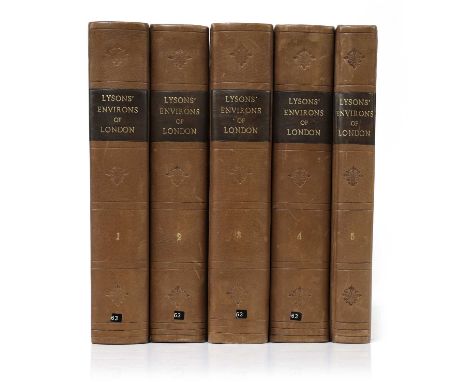 Lysons, Rev Daniel: The Environs of London…within 12 miles of that Capital (5 vols.). T Cadell, 1792-1800. Complete with all 