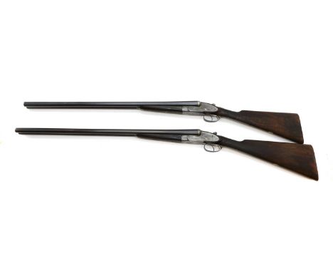  A pair of 12-bore sidelock ejectors by Henry Atkin  serial no. 2484/2485, 28in replacement barrels, one with an unnamed rib,