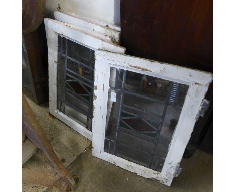 Five Art Deco stained glass windows 