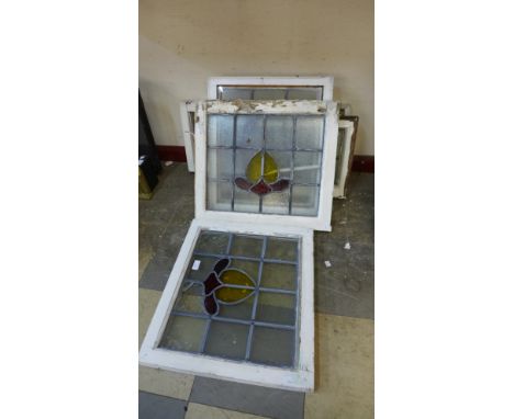 Six Art Deco stained glass windows 