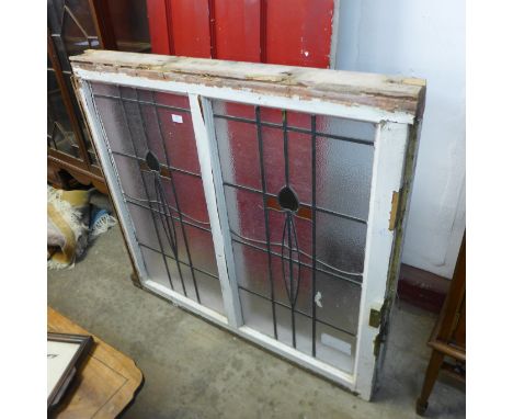 An Art Deco stained glass window 