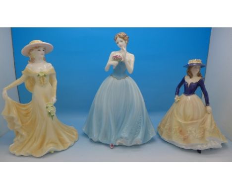 A Royal Worcester figure, Elizabeth, and two Coalport figures, (3)