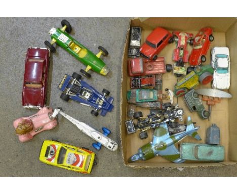 Model vehicles including Dinky, Corgi, Tri-ang, etc., some a/f