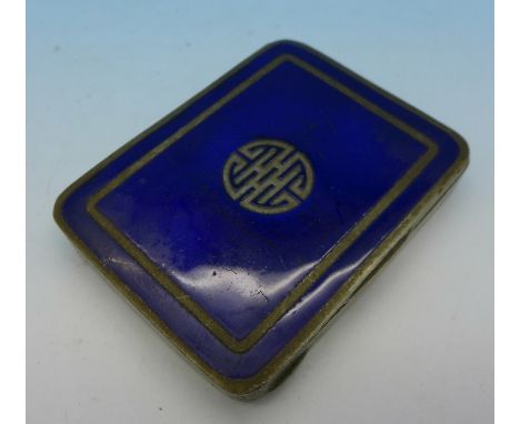 An enamel snuff box, inside lid marked Vichy Etat, 66mm x 50mm