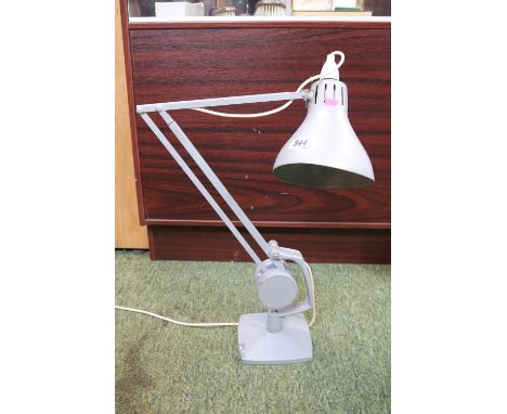 A 1950s Hadrill &amp; Horstmann counter poise "Roller" lamp approx. 90 cm high and a Red Adjustable Angle poise lamp 