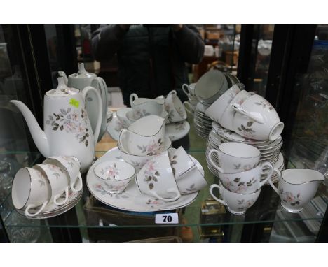 Royal Adderley Silver Rose pattern Tea and Coffee set with Silver rim 