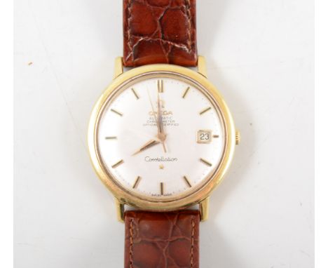 Omega - A gentleman's Constellation Automatic Chronometer, circular silvered baton dial with sweep seconds and date aperture 