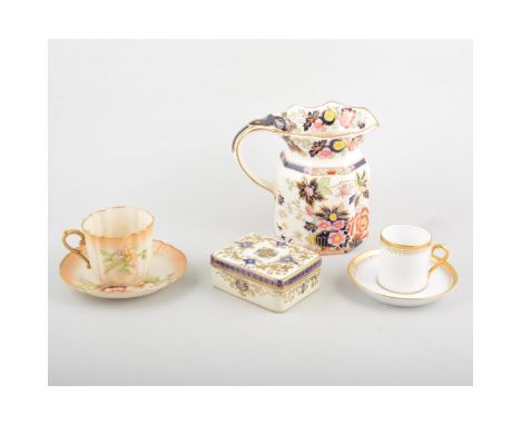 Nautilus porcelain part teaset, blush ground, Tuscan bone china coffee set, a Mason's plate and a Noritake three-piece smoker