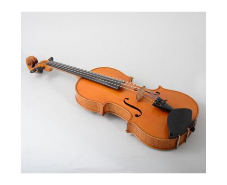 Violin, light coloured striped two-piece back, 37cm, labelled Joseph Louis Germain, 1868.