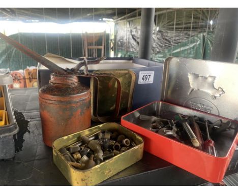 A vintage oil can &amp; other miscellaneous items