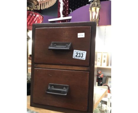 A vintage office index files 2 draw unit