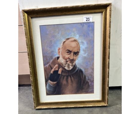 A framed and glazed male portrait signed Arlo Pirin, COLLECT ONLY.
