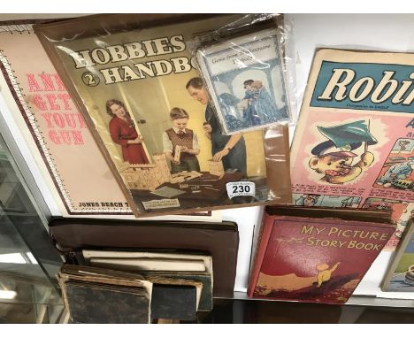 A good selection of vintage comics &amp; books including The Disneytime, Batman, 1953 Hobbies handbook, Fireball XL5, Jigsaw 