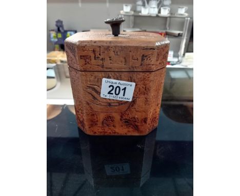 A 19 / 20th century poker work tea caddy