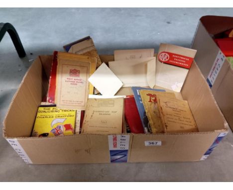 A box of vintage motoring books &amp; maps etc including Configuring tricks etc