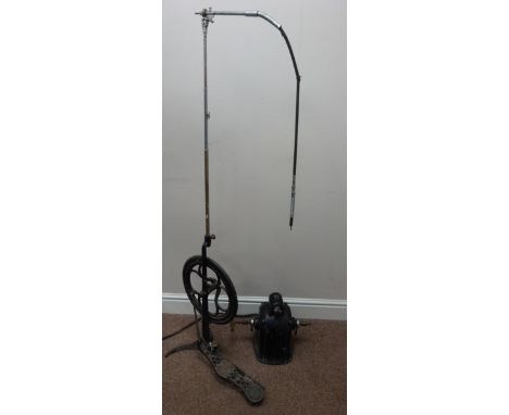 19th/ early 20th Century cast iron pedal operated dental drill/ treadle drill and a Vintage Sterling Dental laboratory lathe 