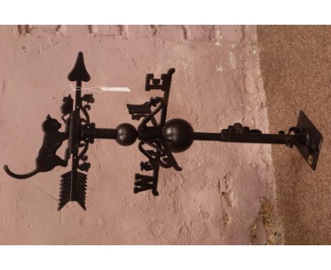 Wrought metal cat weather vane   Condition Report   Click here for further images, condition, auction times & delivery costs