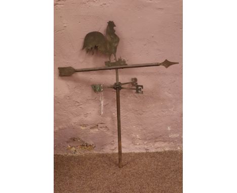 Metal cockerel weather vane   Condition Report   Click here for further images, condition, auction times & delivery costs