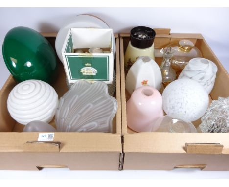 Vintage light shades in two boxes   Condition Report   Click here for further images, condition, auction times & delivery cos