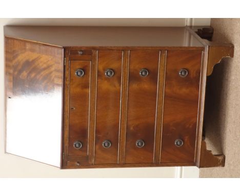 Reproduction mahogany bureau, fall front above four drawers, bracket feet, W57cm, H98cm, D40cm   Condition Report   Click her